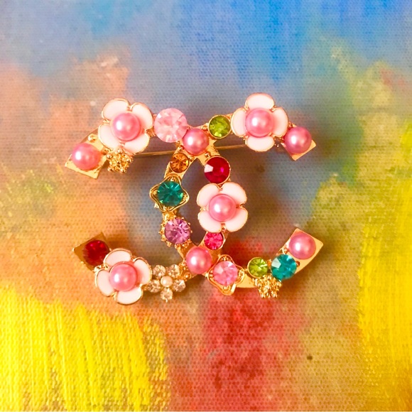 FabulouslyFitted | Floral Multicolored Fashion Brooch - Picture 6 of 7